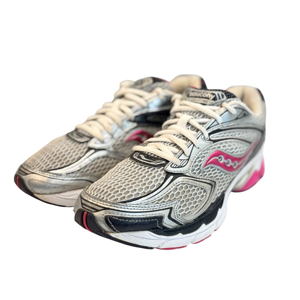 Saucony ProGrid Guide 4 Silver Pink White Running Shoes 10091-2 Womens 11 Wide